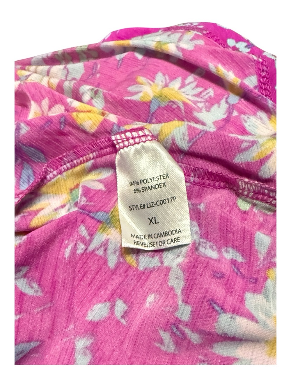 Dear Scarlett Pink Floral Roll Tab Sleeve Blouse Women’s XL NWT - Picture 5 of 7